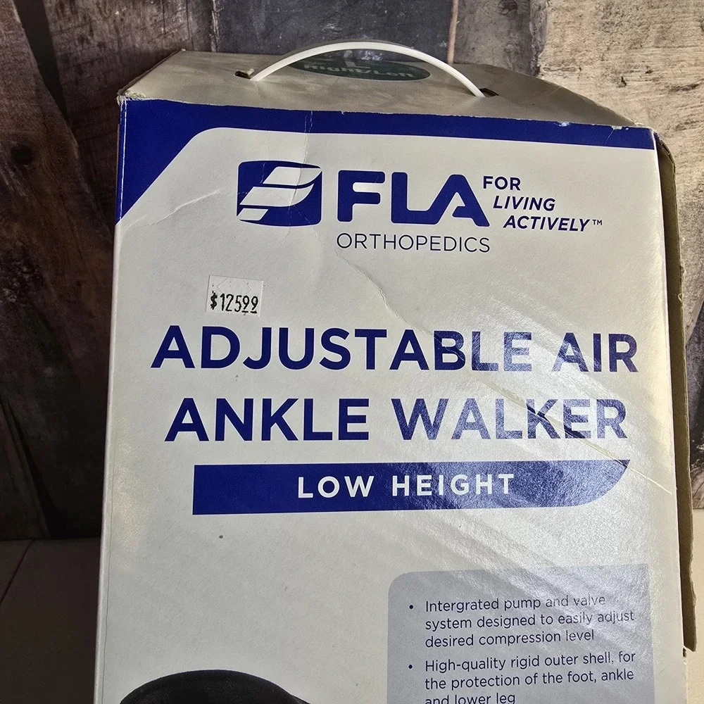 FLA Adjustable Air Ankle Walker Boot Low Large M 10.5-12.5‎ W 11.5-13.5 & Sock